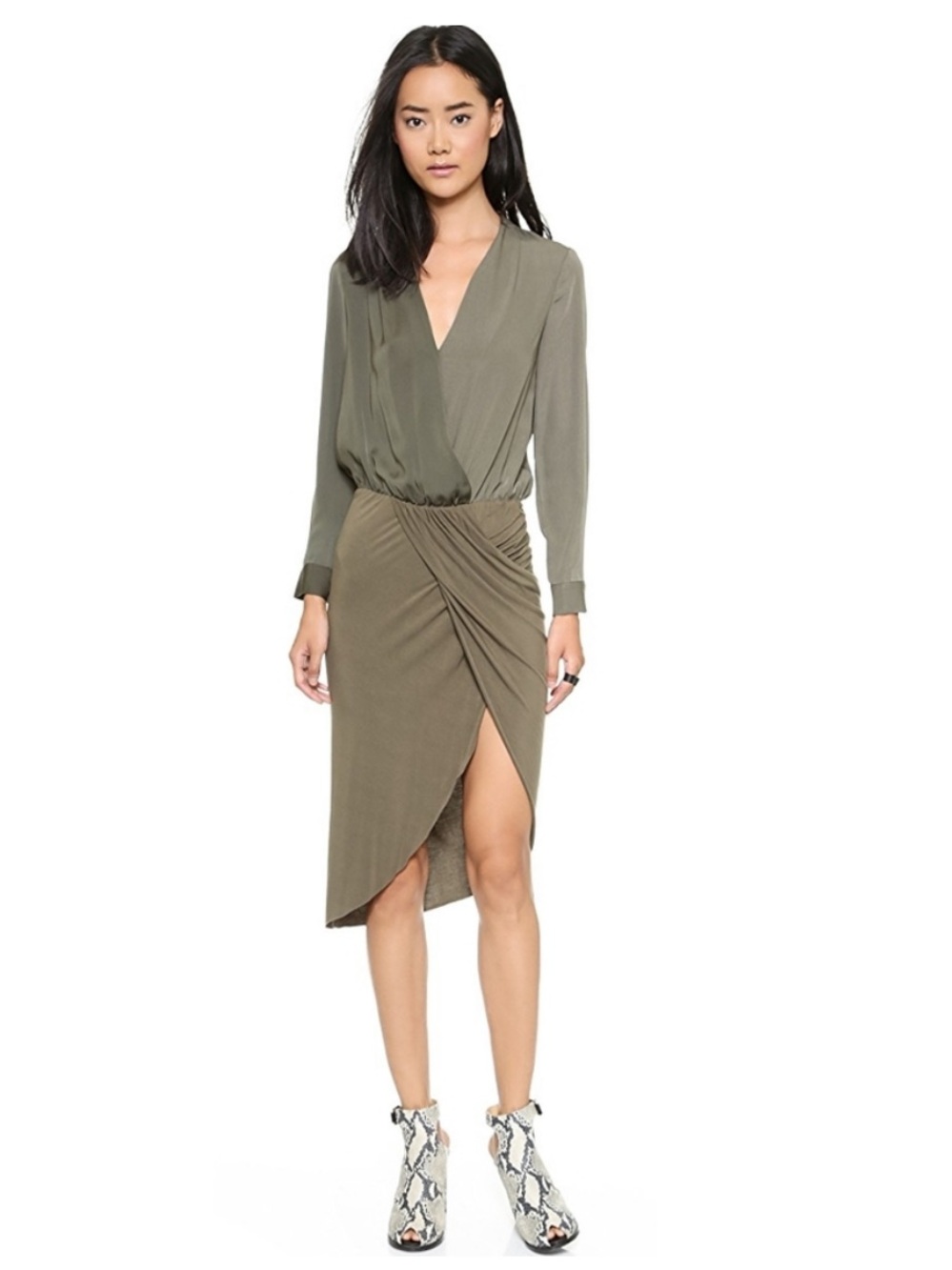 Shades of Grey by Micah Cohen crossover sarong dress